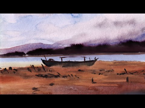 How To Blend And Soften Watercolors | Blending Techniques With Watercolor | Boat Painting | PRB ARTS