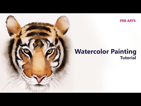 Tiger Face Watercolor Painting Tutorial