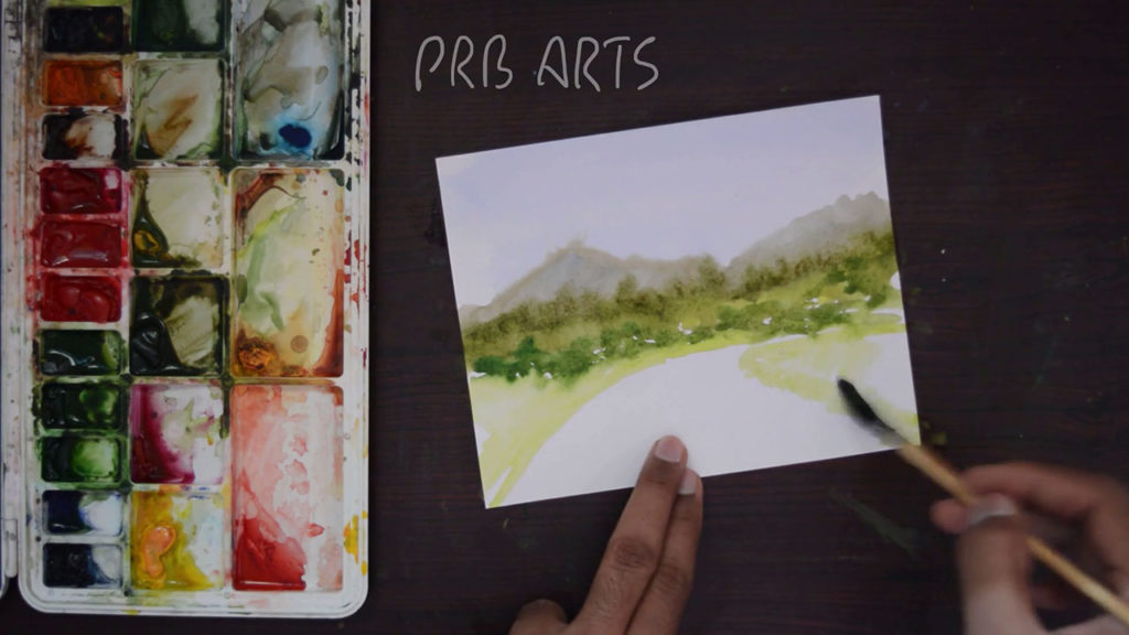 Sketching with watercolours