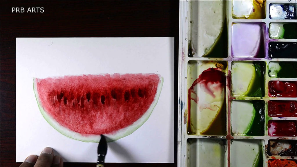 watermelon watercolor painting tutorial