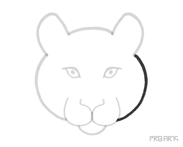 simple panther head drawing