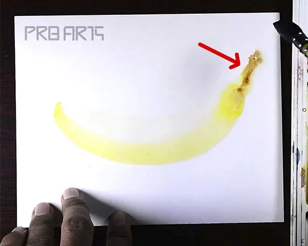 Banana watercolor painting tutorial for beginners - step 03