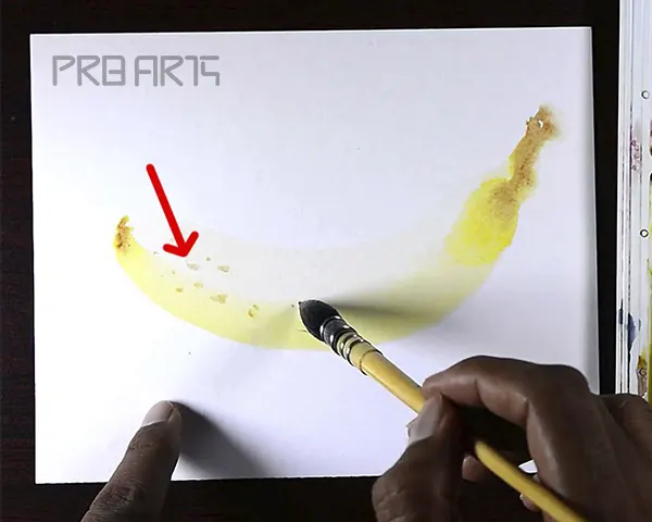 Banana watercolor painting tutorial for beginners - step 04