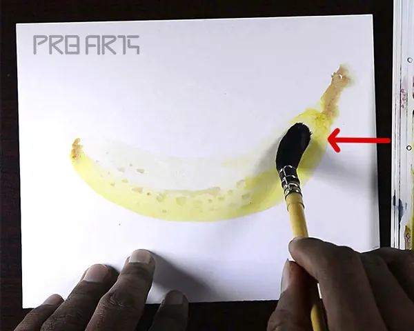 Banana watercolor painting tutorial for beginners - step 05