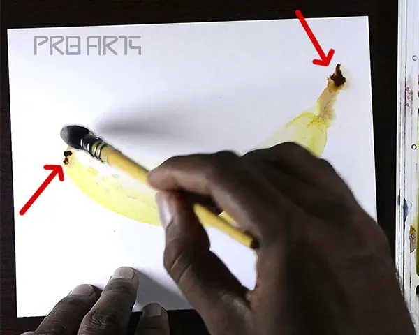 Banana watercolor painting tutorial for beginners - step 06