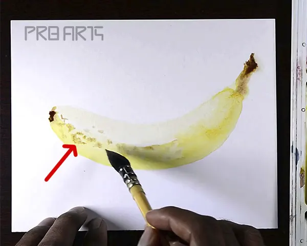 Banana watercolor painting tutorial for beginners - step 07