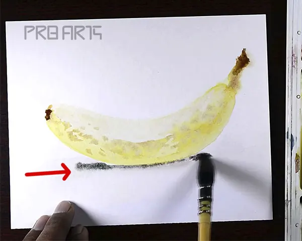 Banana watercolor painting tutorial for beginners - step 08