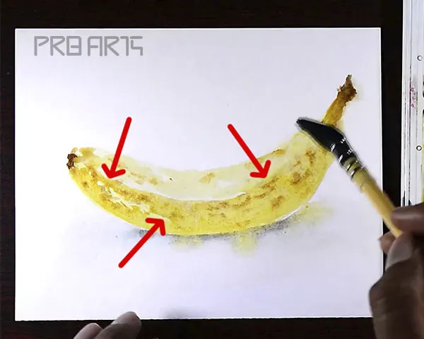 Banana watercolor painting tutorial for beginners - step 10
