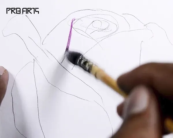 rose painting - how to draw a rose - easy step by step - 01
