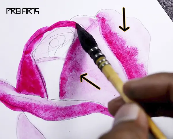 rose painting - how to draw a rose - easy step by step - 04