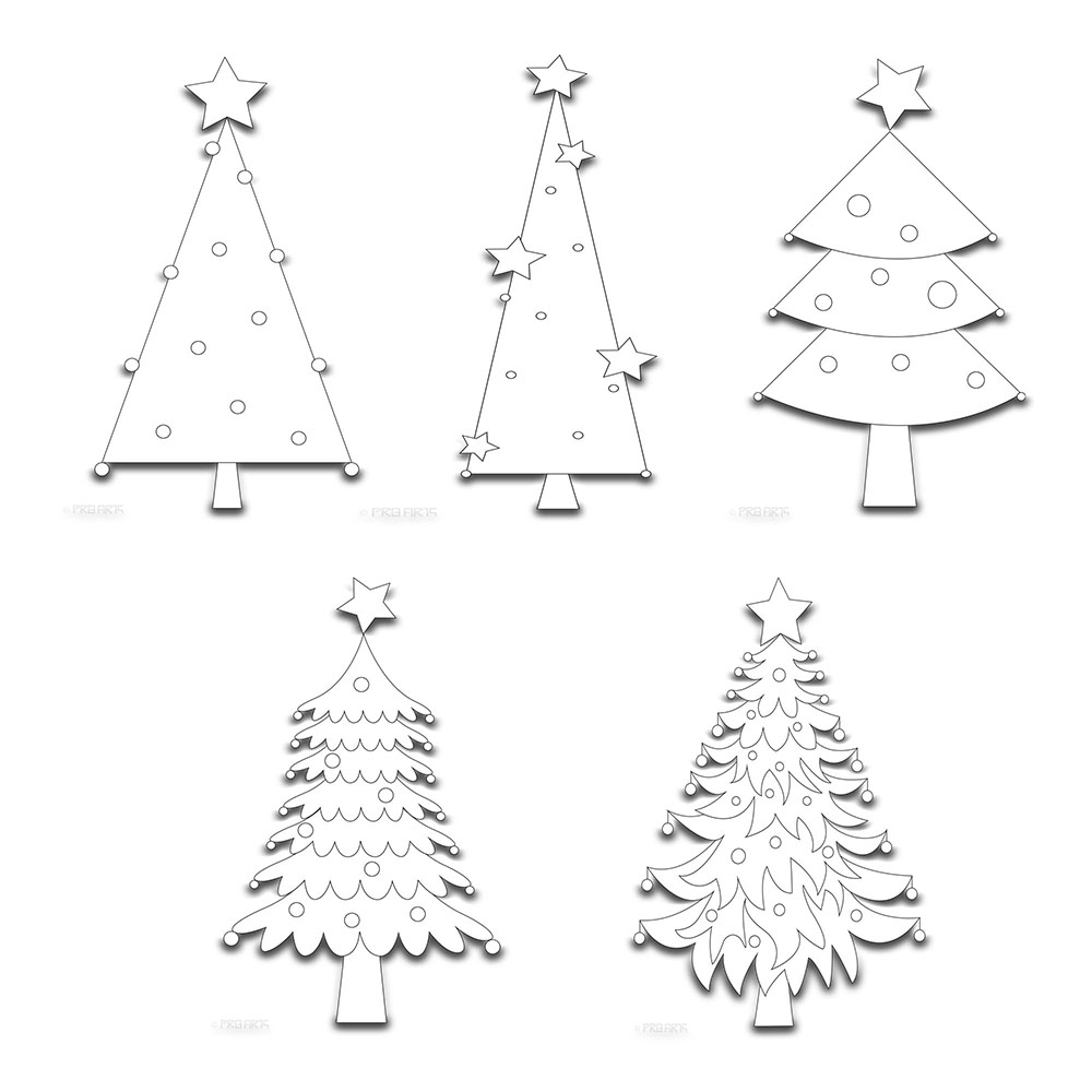 Christmas tree drawing tutorial