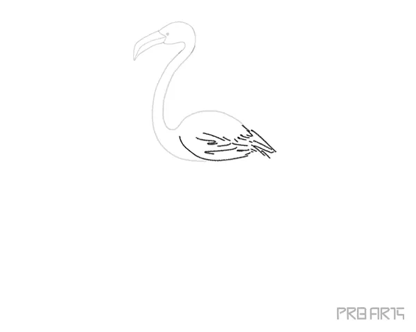 flamingo wings drawing outline