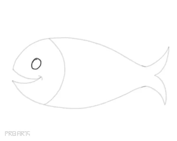 how to draw a fish in cartoon style for kids - step 11