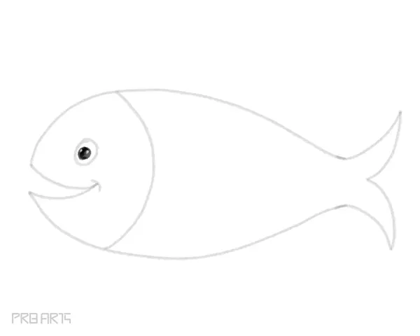 how to draw a fish in cartoon style for kids - step 12