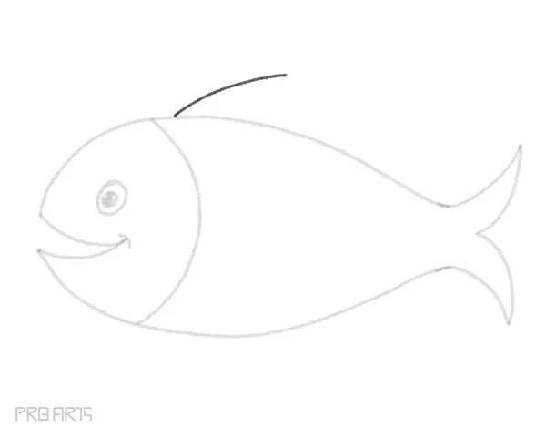 how to draw a fish in cartoon style for kids - step 13