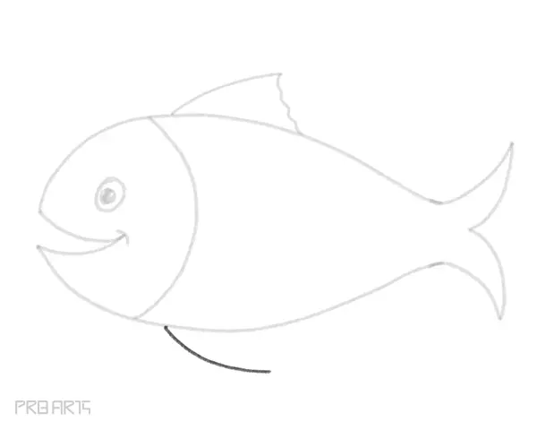 how to draw a fish in cartoon style for kids - step 15