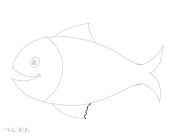 how to draw a fish in cartoon style for kids - step 16