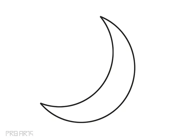 learn how to draw a moon - easy moon drawing for kids - step 04