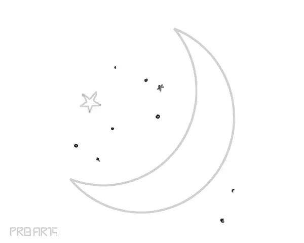 learn how to draw a moon - easy moon drawing for kids - step 08