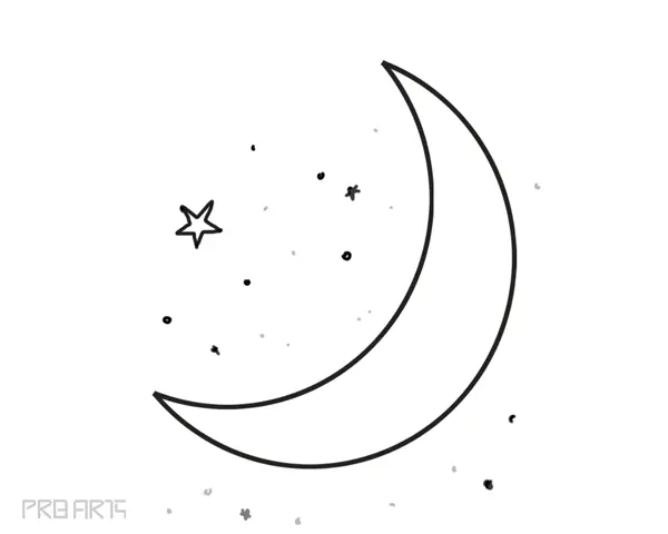 learn how to draw a moon - easy moon drawing for kids