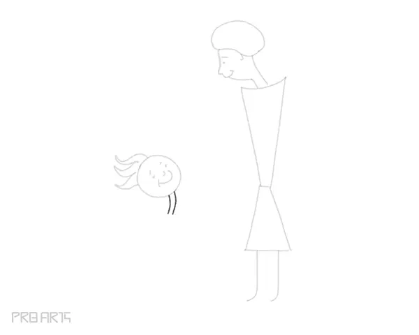 mother & son drawing - son holding a flower - gift to mom - happy mother's day drawing - step 26