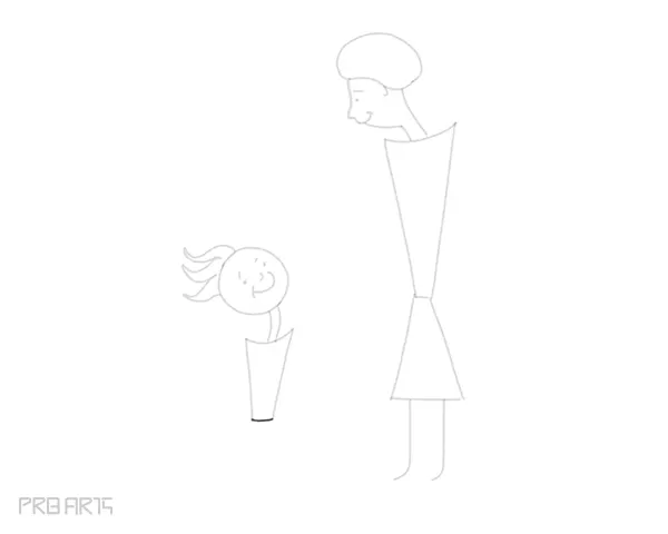 mother & son drawing - son holding a flower - gift to mom - happy mother's day drawing - step 29