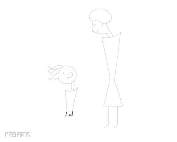 mother & son drawing - son holding a flower - gift to mom - happy mother's day drawing - step 30