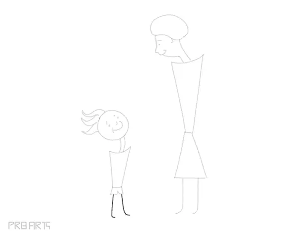 mother & son drawing - son holding a flower - gift to mom - happy mother's day drawing - step 31