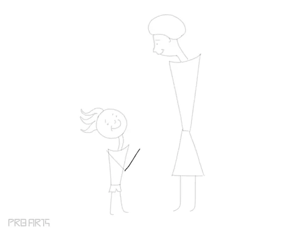 mother & son drawing - son holding a flower - gift to mom - happy mother's day drawing - step 33