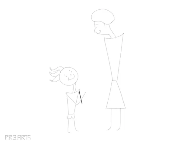 mother & son drawing - son holding a flower - gift to mom - happy mother's day drawing - step 34