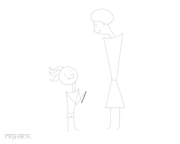 mother & son drawing - son holding a flower - gift to mom - happy mother's day drawing - step 35