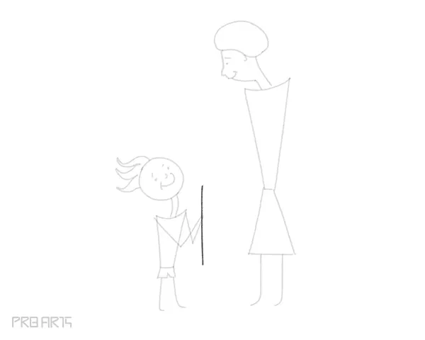 mother & son drawing - son holding a flower - gift to mom - happy mother's day drawing - step 36