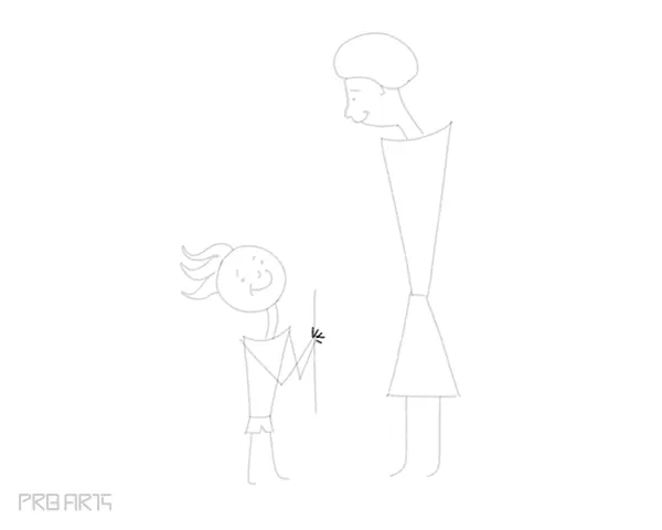 mother & son drawing - son holding a flower - gift to mom - happy mother's day drawing - step 37
