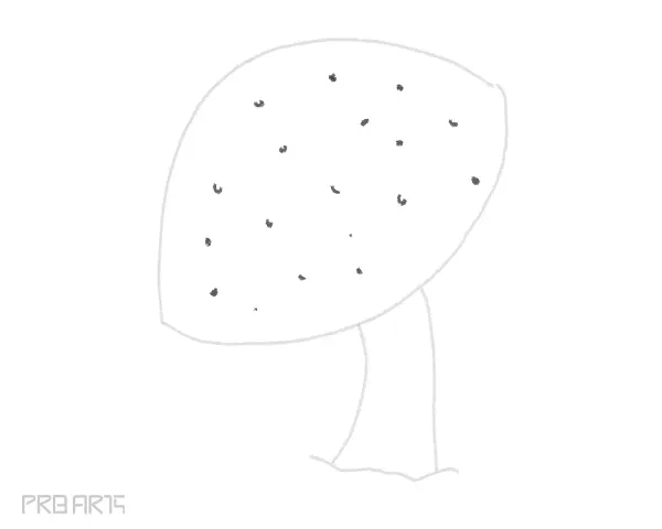 Learn how to draw a mushroom - easy mushroom drawing for kids - step 06