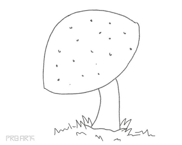 Learn how to draw a mushroom - easy mushroom drawing for kids