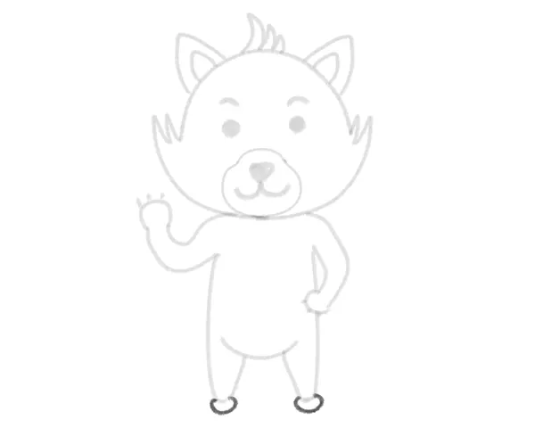 red panda cartoon drawing tutorial for kids - step 28