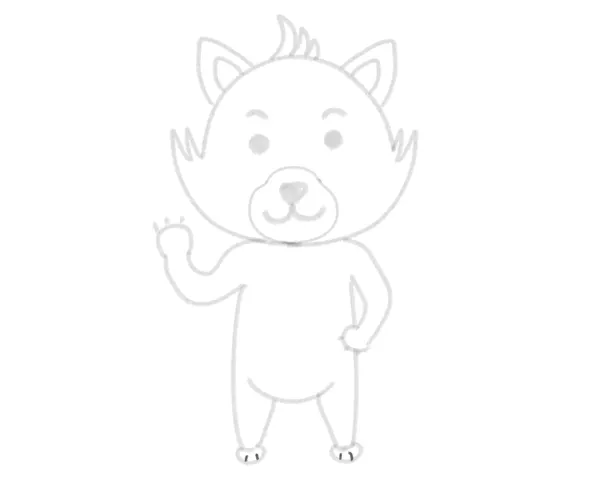 red panda cartoon drawing tutorial for kids - step 29