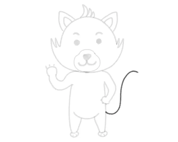 red panda cartoon drawing tutorial for kids - step 30