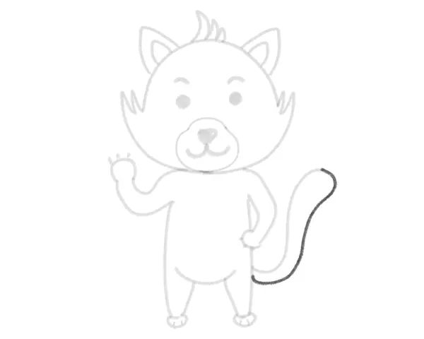 red panda cartoon drawing tutorial for kids - step 31