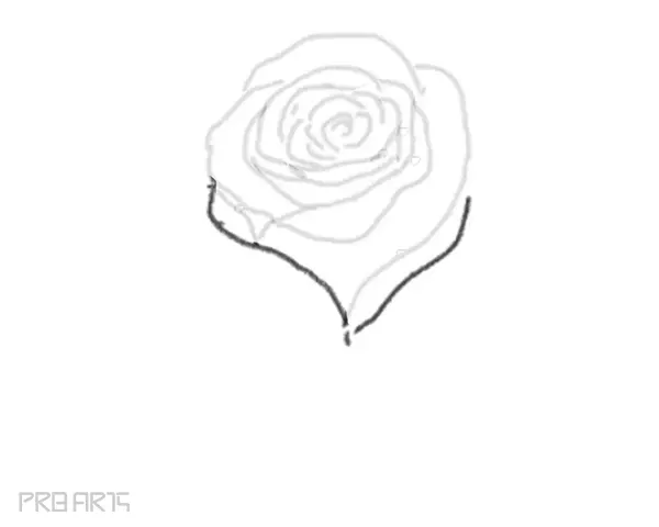 rose drawing step by step tutorial - step 15