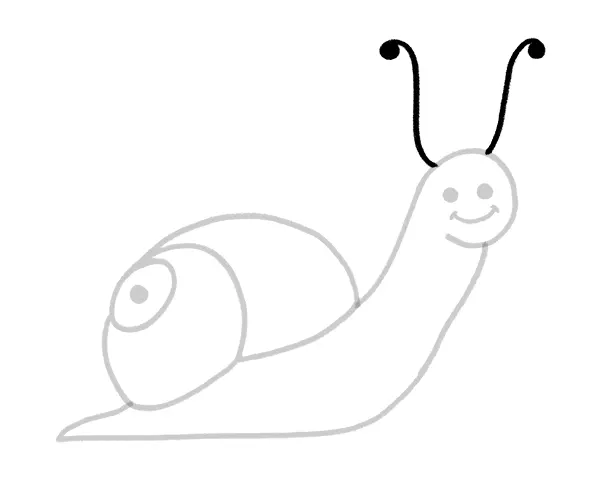 snail tentacles drawing for kids