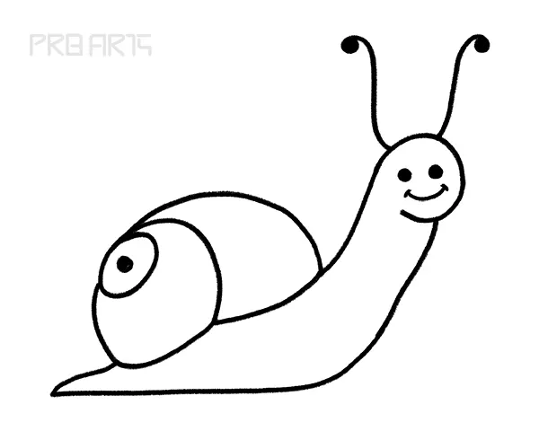 Snail Drawing Easy Step by Step - PRB ARTS