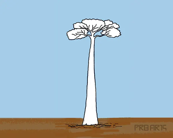 baobab tree drawing tutorial for kids - step 12