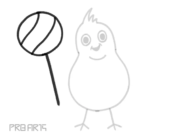 learn how to draw the chick in step by step tutorial for kids - step 07