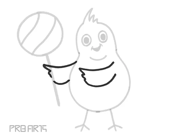 learn how to draw the chick in step by step tutorial for kids - step 08