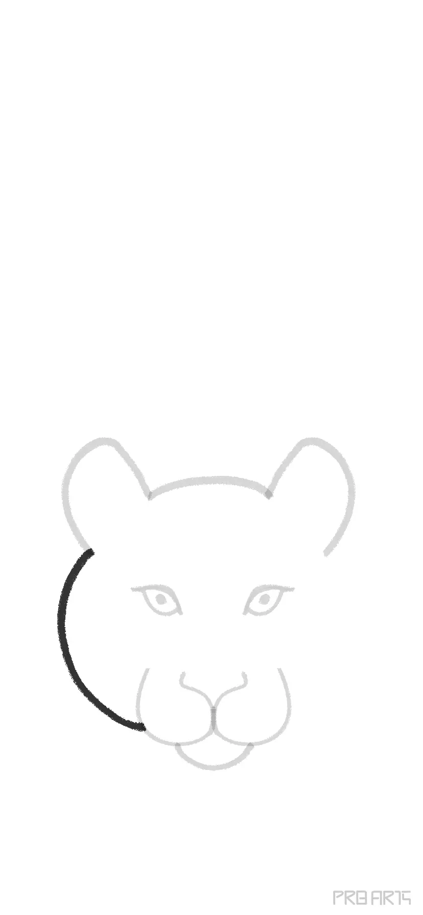 simple panther head drawing