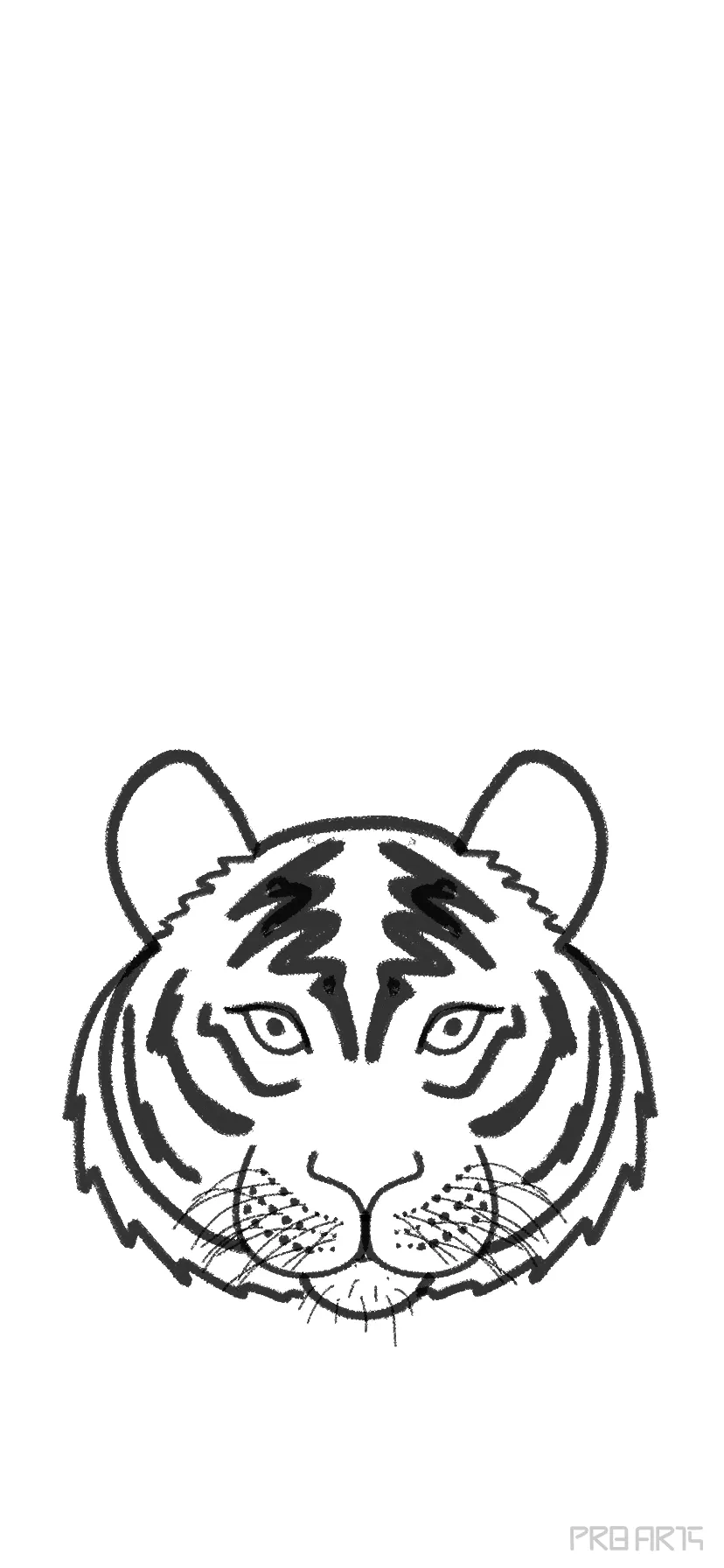 how to draw a tiger face step by step