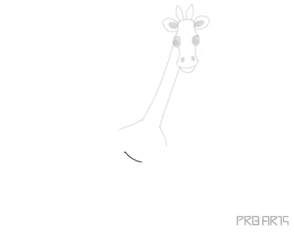 Easy Giraffe Cartoon Style Step-by-Step Drawing Tutorial for Kids - Step 09