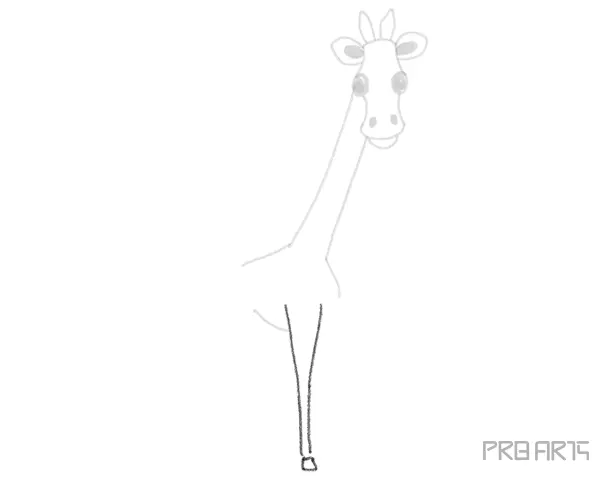 Easy Giraffe Cartoon Style Step-by-Step Drawing Tutorial for Kids - Step 10