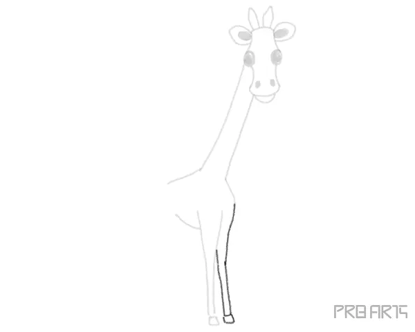 Easy Giraffe Cartoon Style Step-by-Step Drawing Tutorial for Kids - Step 11